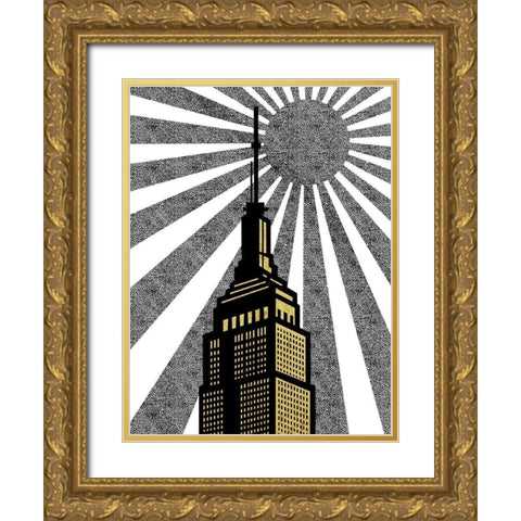 Golden Skyscraper Gold Ornate Wood Framed Art Print with Double Matting by Prime, Marcus