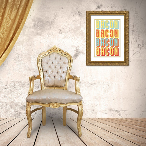 Bacon Bacon Gold Ornate Wood Framed Art Print with Double Matting by Prime, Marcus