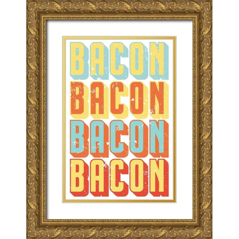 Bacon Bacon Gold Ornate Wood Framed Art Print with Double Matting by Prime, Marcus