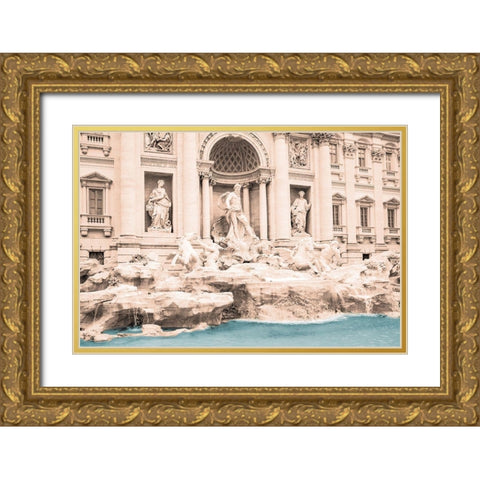 Fontana Di Trevi Gold Ornate Wood Framed Art Print with Double Matting by Prime, Marcus