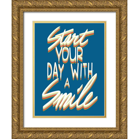 Smile Starter Gold Ornate Wood Framed Art Print with Double Matting by Prime, Marcus