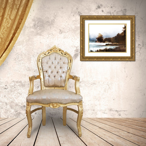 Brass Landscape 1 Gold Ornate Wood Framed Art Print with Double Matting by Prime, Marcus