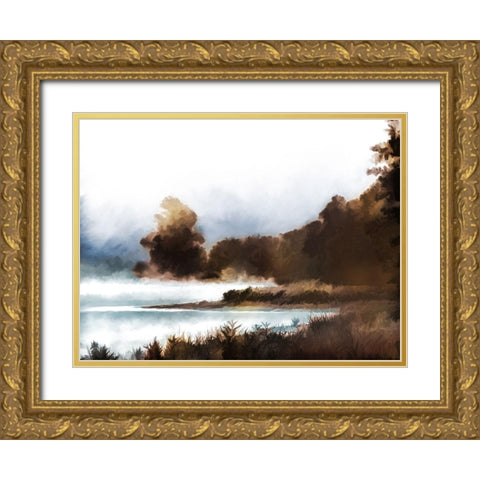 Brass Landscape 1 Gold Ornate Wood Framed Art Print with Double Matting by Prime, Marcus