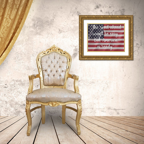America Is Ready Gold Ornate Wood Framed Art Print with Double Matting by Prime, Marcus