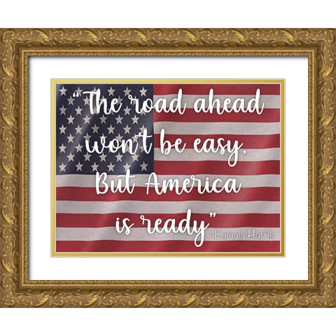 America Is Ready Gold Ornate Wood Framed Art Print with Double Matting by Prime, Marcus