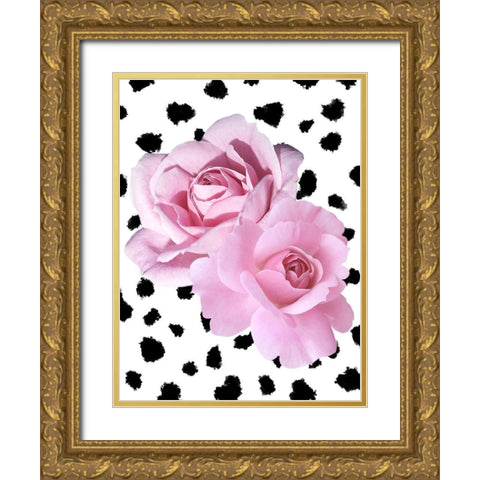 Dalmatian Roses Gold Ornate Wood Framed Art Print with Double Matting by Prime, Marcus