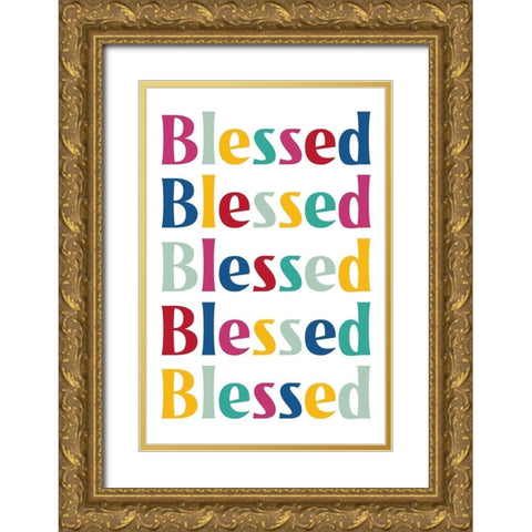 Blessed Repeat. Gold Ornate Wood Framed Art Print with Double Matting by Prime, Marcus