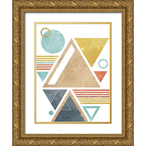 Fragmented World Gold Ornate Wood Framed Art Print with Double Matting by Prime, Marcus