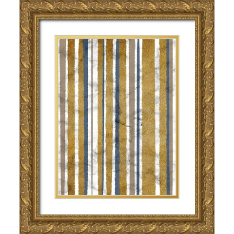 Marble Streaks Gold Ornate Wood Framed Art Print with Double Matting by Prime, Marcus
