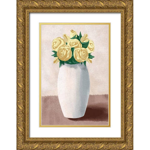 Wonderful Florals Gold Ornate Wood Framed Art Print with Double Matting by Prime, Marcus