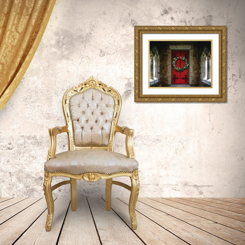Welcoming Entry Gold Ornate Wood Framed Art Print with Double Matting by Prime, Marcus