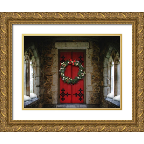 Welcoming Entry Gold Ornate Wood Framed Art Print with Double Matting by Prime, Marcus