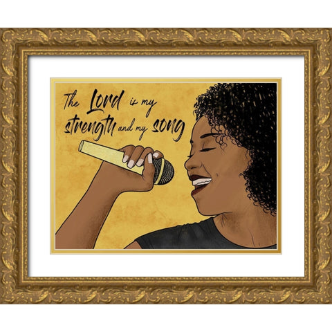 Strength And Song Gold Ornate Wood Framed Art Print with Double Matting by Prime, Marcus