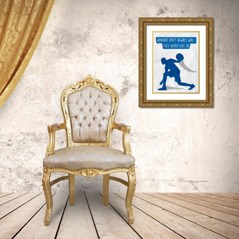 Never Give Up Gold Ornate Wood Framed Art Print with Double Matting by Prime, Marcus