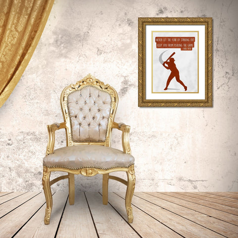 Play The Game Gold Ornate Wood Framed Art Print with Double Matting by Prime, Marcus