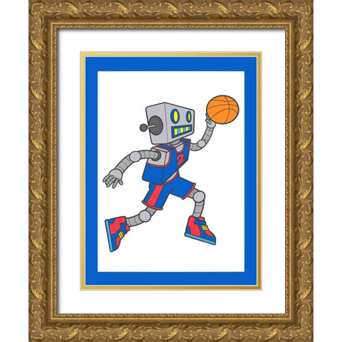 Robo Hoops 4 Gold Ornate Wood Framed Art Print with Double Matting by Prime, Marcus