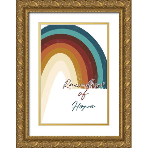 Rainbow Of Hope Gold Ornate Wood Framed Art Print with Double Matting by Prime, Marcus