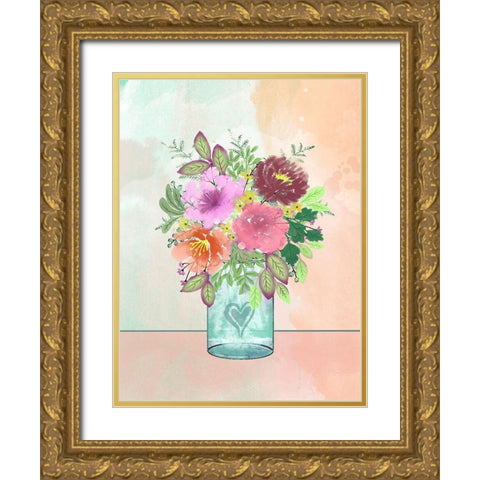 Loving Bouquet Gold Ornate Wood Framed Art Print with Double Matting by Prime, Marcus