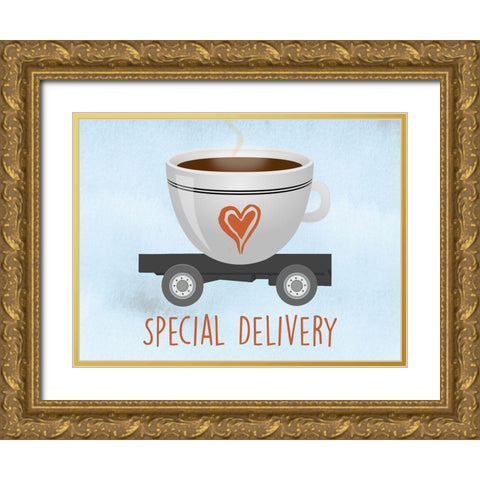 Special Delivery Gold Ornate Wood Framed Art Print with Double Matting by Prime, Marcus