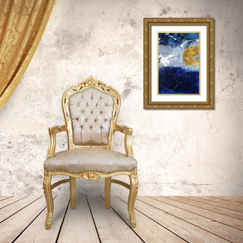 Indigo Gold Storm 1 Gold Ornate Wood Framed Art Print with Double Matting by Prime, Marcus