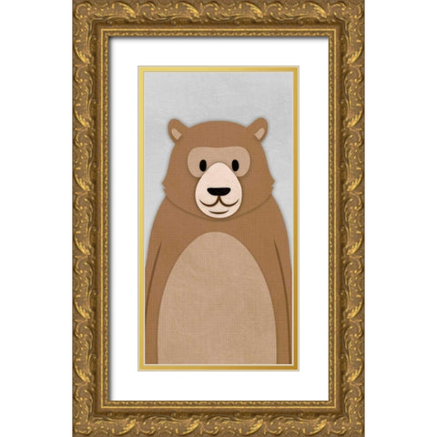 Cheery Bear 2 Gold Ornate Wood Framed Art Print with Double Matting by Prime, Marcus