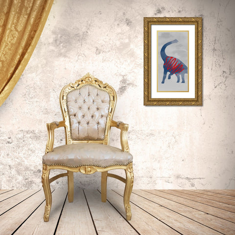 Prehistoric Stomp Gold Ornate Wood Framed Art Print with Double Matting by Prime, Marcus