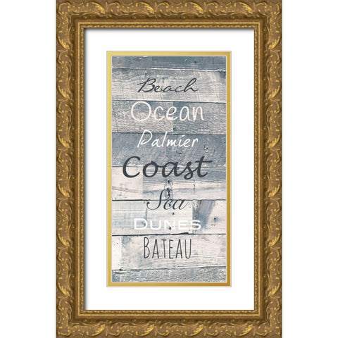 Merveilleuse Plage Gold Ornate Wood Framed Art Print with Double Matting by Prime, Marcus