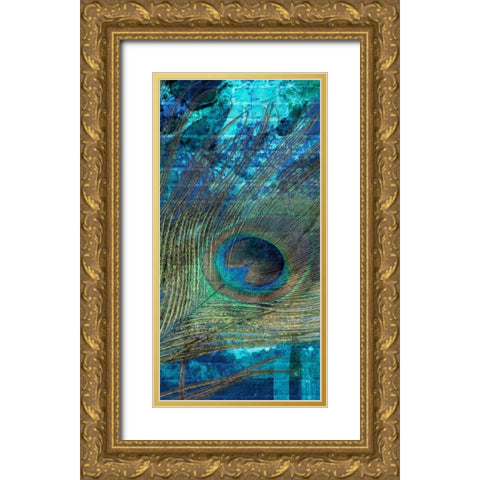 Metropolitan Peacock 2 Gold Ornate Wood Framed Art Print with Double Matting by Prime, Marcus