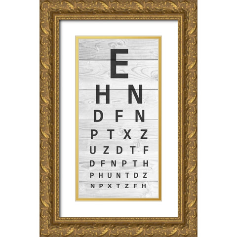 Wooden Eye Chart Gold Ornate Wood Framed Art Print with Double Matting by Prime, Marcus
