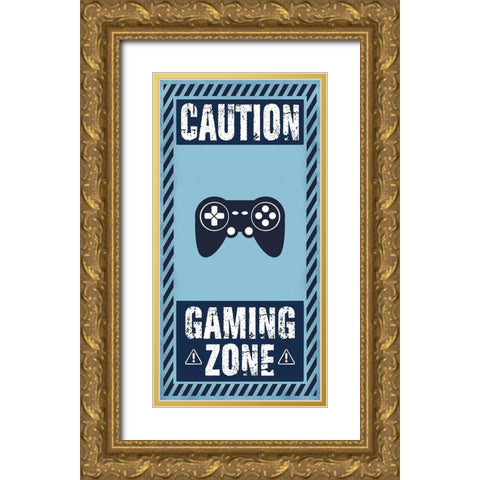 Gamer Zone Gold Ornate Wood Framed Art Print with Double Matting by Prime, Marcus