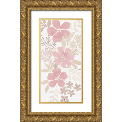 Soft Floral Bunch 1 Gold Ornate Wood Framed Art Print with Double Matting by Prime, Marcus