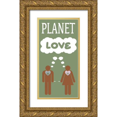 Planet Love Gold Ornate Wood Framed Art Print with Double Matting by Prime, Marcus