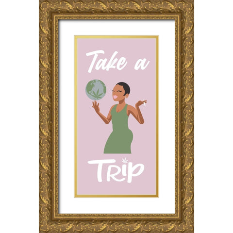 Take A Trip Gold Ornate Wood Framed Art Print with Double Matting by Prime, Marcus