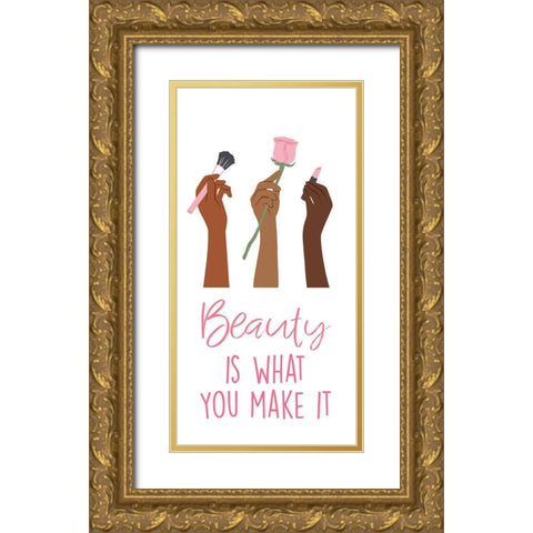 Making Beauty Gold Ornate Wood Framed Art Print with Double Matting by Prime, Marcus