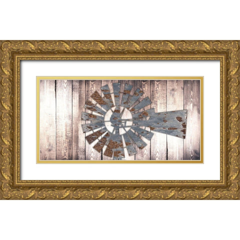 Rusty Windmill 2 Gold Ornate Wood Framed Art Print with Double Matting by Prime, Marcus