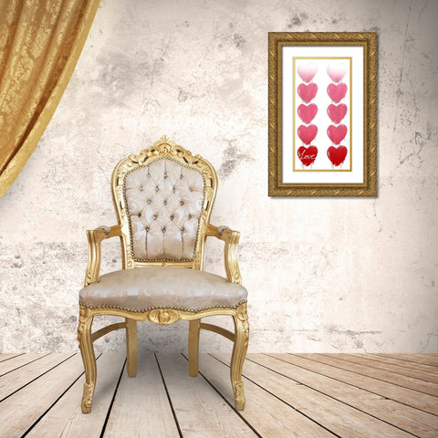 Love Drips Gold Ornate Wood Framed Art Print with Double Matting by Prime, Marcus