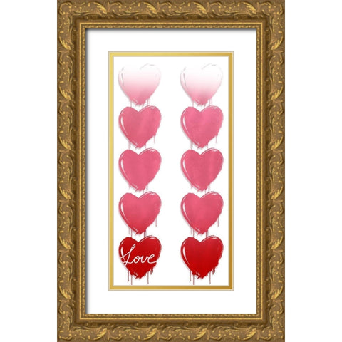 Love Drips Gold Ornate Wood Framed Art Print with Double Matting by Prime, Marcus
