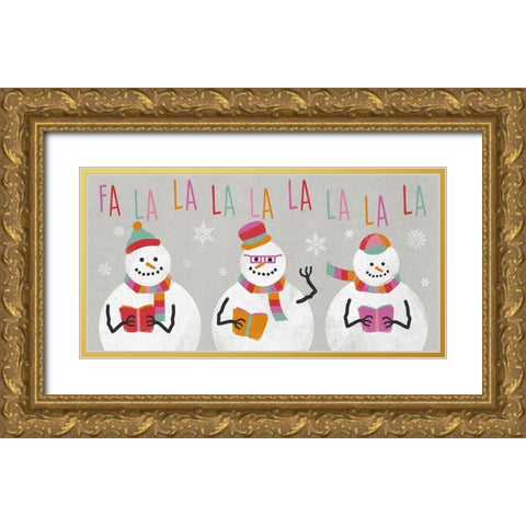 Fa La La La La La La La La Gold Ornate Wood Framed Art Print with Double Matting by Prime, Marcus