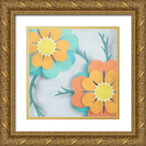 Flowers In The Wind Gold Ornate Wood Framed Art Print with Double Matting by Prime, Marcus