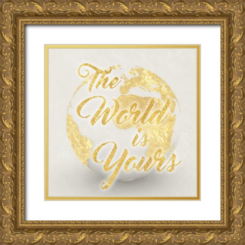 World Is Yours Gold Ornate Wood Framed Art Print with Double Matting by Prime, Marcus