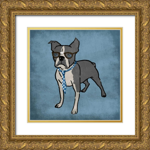 Nerdy Terrier Gold Ornate Wood Framed Art Print with Double Matting by Prime, Marcus
