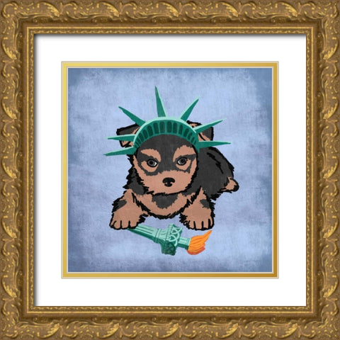 New Yorkie Gold Ornate Wood Framed Art Print with Double Matting by Prime, Marcus