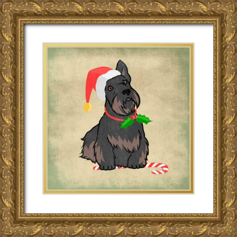 Merry Scottie Gold Ornate Wood Framed Art Print with Double Matting by Prime, Marcus