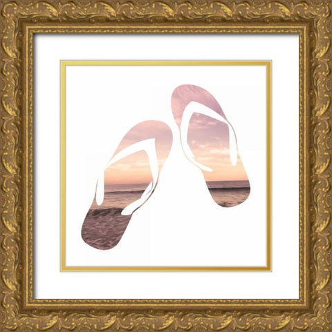 Sandy Sandals Gold Ornate Wood Framed Art Print with Double Matting by Prime, Marcus