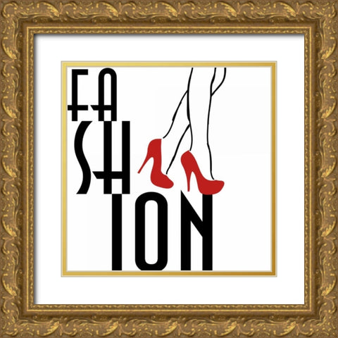 Fashion Strut Gold Ornate Wood Framed Art Print with Double Matting by Prime, Marcus