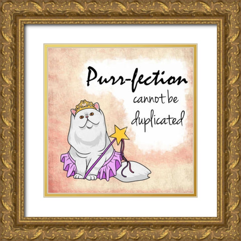 Miss Purrfection Gold Ornate Wood Framed Art Print with Double Matting by Prime, Marcus