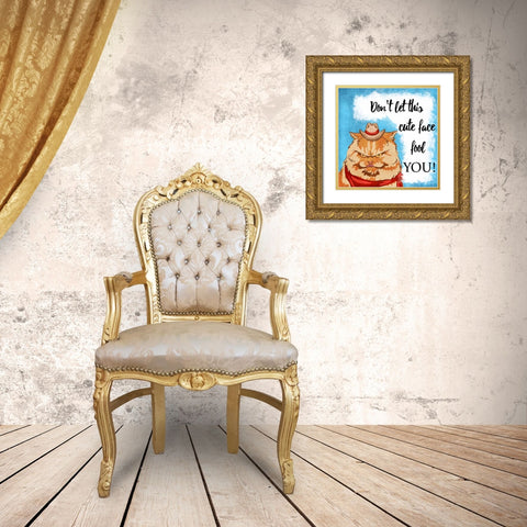 Fooled Cuteness Gold Ornate Wood Framed Art Print with Double Matting by Prime, Marcus