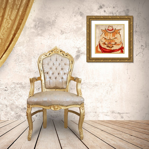 Whiskers McGee Gold Ornate Wood Framed Art Print with Double Matting by Prime, Marcus