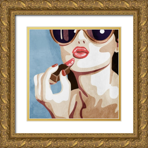 Fashionable Kiss Gold Ornate Wood Framed Art Print with Double Matting by Prime, Marcus
