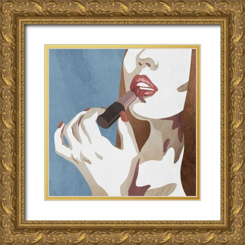 Fahionable Kiss 4 Gold Ornate Wood Framed Art Print with Double Matting by Prime, Marcus